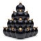 Christmas balls pyramid New Year`s Eve black baubles group
