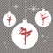 Christmas balls with red ballerinas silhouettes