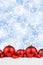 Christmas balls red decoration snow stars portrait format background copyspace