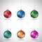 Christmas Balls with Snowflake Design and Silver String - Style
