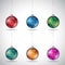 Christmas Balls with Snowflake Design and Silver String - Style