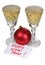 Christmas balls and wineglasses