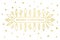 Christmas banner, gold geometric snowflakes and shapes on white background with text Merry Christmas