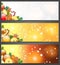 Christmas banners with apples, and decorations