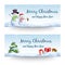 Christmas banners with winter landscapes. Vector illustration.