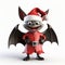 Christmas Bat Mascot: Surrealist Humor In 3d Concept Character