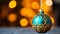 Christmas bauble on bokeh background. New Year concept.