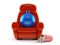 Christmas bauble with theater armchair and popcorn