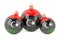 Christmas baubles with Libyan flag, 3D rendering