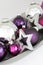 Christmas baubles stars silver violet