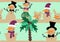 Christmas on the beach seamless snowman festive pattern for wrapping paper and kids clothes print and fabrics