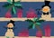 Christmas on the beach seamless snowman festive pattern for wrapping paper and kids clothes print and fabrics
