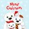 Christmas bear family greeting card