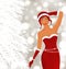 Christmas beautiful disco diva, holiday background