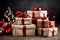 Christmas with beautifully wrapped presents displayed on a festive table.