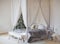 Christmas bedroom canopy with lights