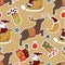 Christmas beige seamless pattern background.