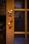 Christmas bells hanging on the door knob