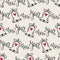 Christmas bells seamless pattern with calligraphy. Vector modern background for New Year wrapping paper