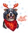 Christmas Bernese mountain dog vector hand drawn illustration