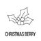 Christmas berry icon or logo line art style.