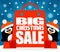 Christmas Big sale background with penguins vector