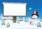Christmas billboard with snowman