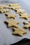Christmas Biscuit Pastry Shapes on Baking Tray with Parchment
