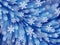 Christmas blue background: firework of snowflakes