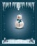 Christmas blue congratulations card snowman