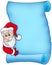 Christmas blue scroll with Santa 1