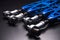 Christmas blue sports drift car rear suspension tuning levers in garland