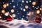 Christmas blurry background with snowflakes, lights and bokeh, magic Christmas wallpaper