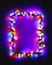 Christmas bokeh multicolor lights frame