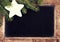 Christmas border with Fir Tree on Vintage Christmas Blackboard f