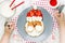 Christmas breakfast idea for kids santa claus pancakes