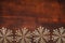 Christmas brown wooden background