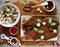 Christmas Bush de Noel - homemade chocolate yule log cake , Christmas and New Year traditional recipe
