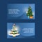 Christmas business card vector merry xmas visiting-card with christmas-tree and new year business-card template