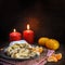 Christmas cake, german christstollen with raisins and marzipan i