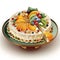 Christmas cake plate fruit topping