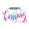 Christmas Calligraphy handwriting lettering of brushstrokes an oil or acrylic paints. Vector illustration