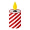 Christmas Candle Flat Icon Isolated on White