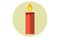 Christmas candle flat vector icon