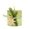 Christmas candle, green ribbon and gold star