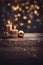 Christmas Candles Baubles Table Bokeh Lights Winter Background