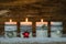 Christmas candles decorated with ornaments for Advent Season