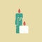 Christmas candles icon