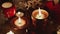 Christmas candles and ornaments - closeup