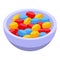 Christmas candy bowl icon, isometric style